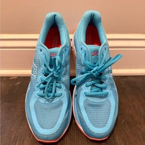ASICS Turquoise and Red Running Shoes
